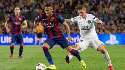 Neymar face à Marco Verratti (ALBERT LLOP / ANADOLU AGENCY)