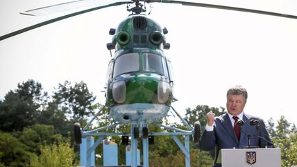 Le président ukrainien Petro Porochenko, lors de son discours à Brody dans l'ouest de l'Ukraine, le 18 août 2016. (POOL New / Reuters)