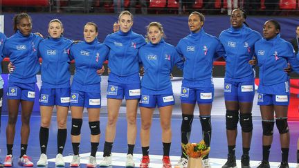 L'équipe de France de handball féminin lors de sa rencontre face à la Turquie à Amiens (Somme), le 25 septembre 2019. (FRED HASLIN / MAXPPP)