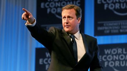 Le Premier ministre britannique, David Cameron, le 24 janvier 2013 &agrave; Davos (Suisse). (WORLD ECONOMIC FORUM / XINHUA)