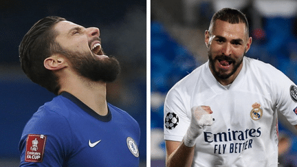 Olivier Giroud (Chelsea) et Karim Benzema (Real Madrid) seront opposés l'un à l'autre mardi 27 avril 2021.