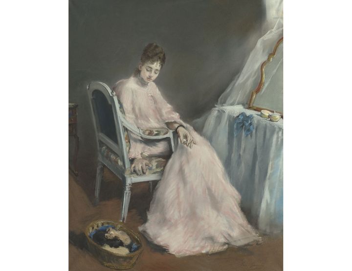 Eva Gonzalès, "La Matinée rose", en 1874, pastel sur papier et châssis entoilé, musée d'Orsay (© RMN-Grand Palais (Musée d’Orsay) / Hervé Lewandowski)