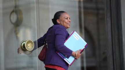 La ministre de la Justice, Christiane Taubira, le 23 décembre 2015 à l'Elysée. (STEPHANE DE SAKUTIN / AFP)