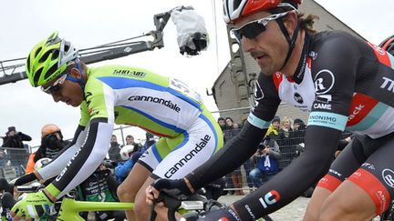 Fabian Cancellara et Peter Sagan au Tour des Flandres (DIRK WAEM / BELGA MAG)