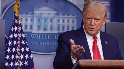 Le président américain, Donald Trump, lors d'une conférence de presse à la Maison Blanche, le 16 septembre 2020 à Washington (Etats-Unis).&nbsp; (ALEX WONG / GETTY IMAGES NORTH AMERICA / AFP)