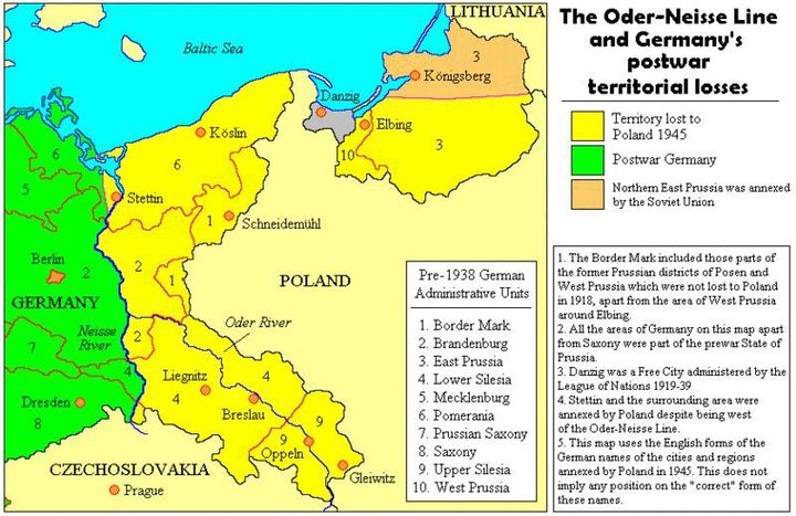 Pour compenser l'annexion soviétique du tiers est de la Pologne d'avant-guerre, les Alliés attribuent des provinces allemandes à Varsovie. (Adam Carr)