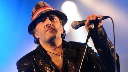 Le chanteur algérien Rachid Taha, sur scène à Toulouse, le 21 juin 2009. (REMY GABALDA / AFP)