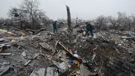 Destruction in Yasinovataya, Ukraine, December 15, 2023. (AFP)