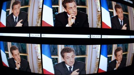 Nicolas Sarkozy lors de son intervention télévisée jeudi soir (AFP)