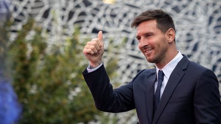 Le joueur de football Lionel Messi au Parc des Princes à Paris le 11 août 2021. (CARINE SCHMITT / HANS LUCAS / AFP)