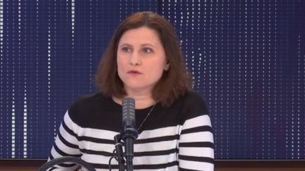 Roxana Maracineanu, la ministre déléguée chargée des Sports, était l'invitée de franceinfo vendredi 19 février 2021. (FRANCEINFO / RADIOFRANCE)