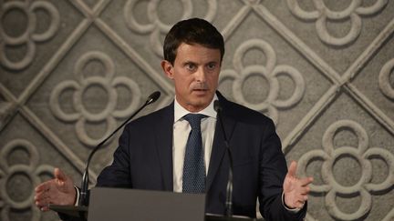 Manuel Valls, le 25 septembre 2018, à Barcelone (Espagne).&nbsp; (JOSEP LAGO / AFP)