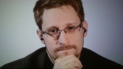 Edward Snowden lors d'une visioconférence au festival Wired25, dédié aux nouvelles technologies, à San Fransisco, le 14 octobre 2018. (PHILLIP FARAONE / GETTY IMAGES NORTH AMERICA / AFP)