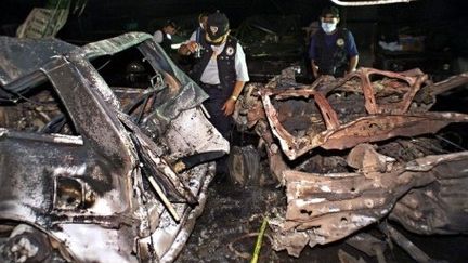 Le 13 septembre 2000, la bourse de Jakarta subit une attaque imputée à la Jemaah Islamiyah, le 13 septembre 2000. (AFP PHOTO/OKA BUDHI)