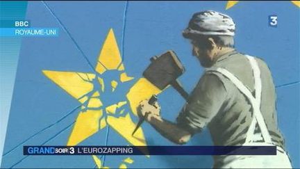 Le drapeau européen brisée par Banksy (France 3)