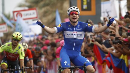 Elia Viviani (QuickStep Floors) sur le Tour d'Italie 2018 (LUK BENIES / AFP)