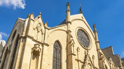 L'église Saint-Eugène-Sainte-Cécile, dans le 9e arrondissement de Paris où a eu lieu une messe sans respects des gestes barrières anti Covid-19 samedi 3 avril 2021. (GARDEL BERTRAND / HEMIS.FR / HEMIS.FR)