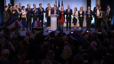 Marine Le Pen à Paris, à la Maison de la chimie pour la convention du Rassemblement national pour les municipales, le 12 janvier 2019. ((LIONEL BONAVENTURE / AFP))