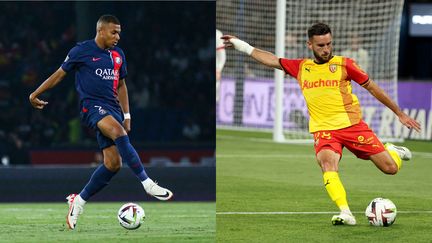 Le Parisien Kylian Mbappé et le Lensois Adrien Thomasson. (AFP)