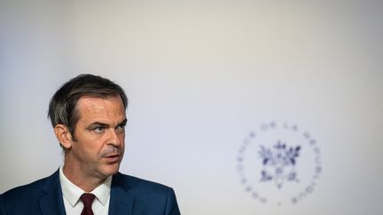 Government spokesperson, Olivier Véran, on October 11, 2023 at the Elysée Palace, in Paris.  (XOSE BOUZAS / HANS LUCAS / AFP)