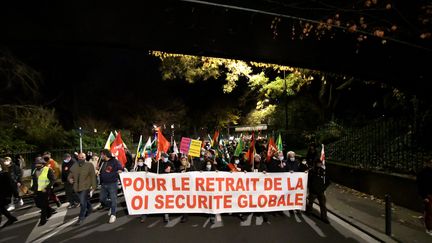 Manifestation contre le projet de loi de sécurité globale à Toulouse le 3 décembre 2020. (FREDERIC CHARMEUX / MAXPPP)