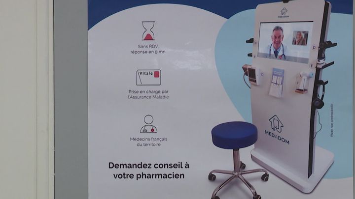 L'appareil déjà present dans 600 pharmacies a été imaginé par l’entreprise de télémédecine Medadom. (FRANCE 3)