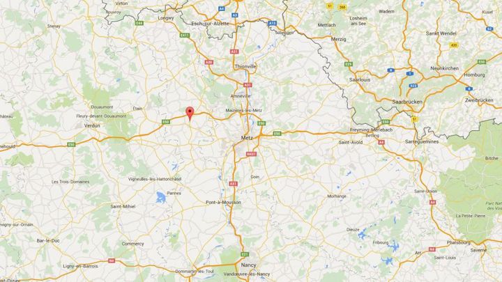 Capture d'&eacute;cran de Google Maps pointant Labry (Meurthe-et-Moselle), o&ugrave; une quarantaine de tombes chr&eacute;tiennes ont &eacute;t&eacute; d&eacute;grad&eacute;es, dans la nuit du 2 au 3 ao&ucirc;t 2015. (GOOGLEMAPS)