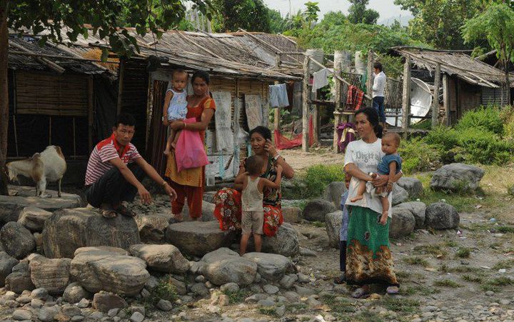 Camp de réfugiés bhoutanais, situé dans le district de Jhapa, à l'est du Népal, le 13 octobre 2011. (AFP PHOTO / Diptendu Dutta)