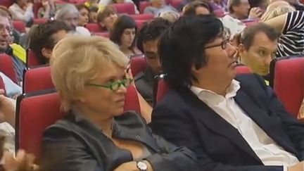 Eva Joly et Jean-Vincent Plac&eacute; lors du&nbsp;Conseil f&eacute;d&eacute;ral d'Europe Ecologie-les Verts (EELV), samedi 22 septembre 2012. (FRANCE 3 / FTVI)