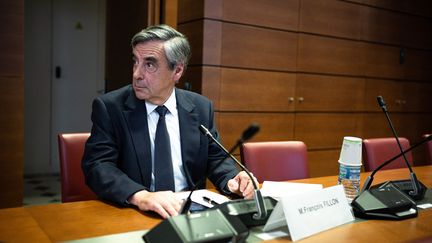 Former Prime Minister François Fillon, during a hearing at the National Assembly, May 2, 2023. (GAUTHIER BEDRIGNANS / HANS LUCAS / AFP)