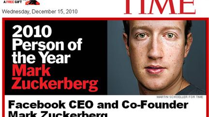 Mark Zuckerberg personnalité de l'année 2010 de Time