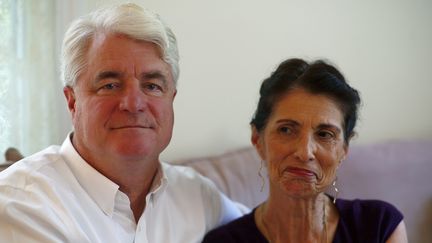 John et Diane Foley, les parents du journaliste am&eacute;ricaine tu&eacute; par l'Etat islamique, le 24 ao&ucirc;t 2014 &agrave; Rochester (Etats-Unis). (DOMINICK REUTER / AFP)