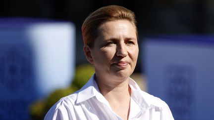 La Première ministre danoise Mette Frederiksen au palais de Blenheim à Woodstock (Royaume-Uni), le 18 juillet 2024. (LUDOVIC MARIN / AFP)