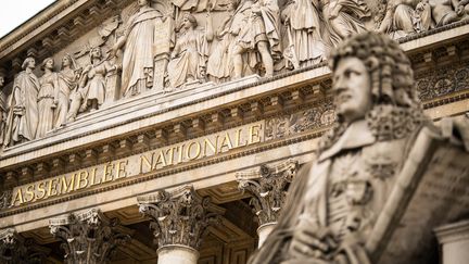 La façade de l'Assemblée nationale, où les députés examinent la réforme des retraites, le 23 février 2020.&nbsp; (XOSE BOUZAS / HANS LUCAS/AFP)