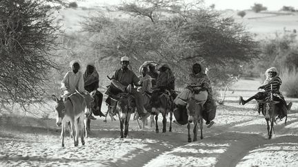 Des enfants organisent une course à dos d’âne à Beltine. (José Nicolas, extraite de l'ouvrage TCHAD 1980-1997 / Éditions Imogene)