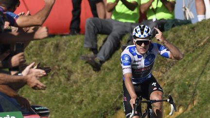 Le Belge Remco Evenepoel a rmeporté la 18e étape de la Vuelta 2023, le 14 septembre. (MIGUEL RIOPA / AFP)