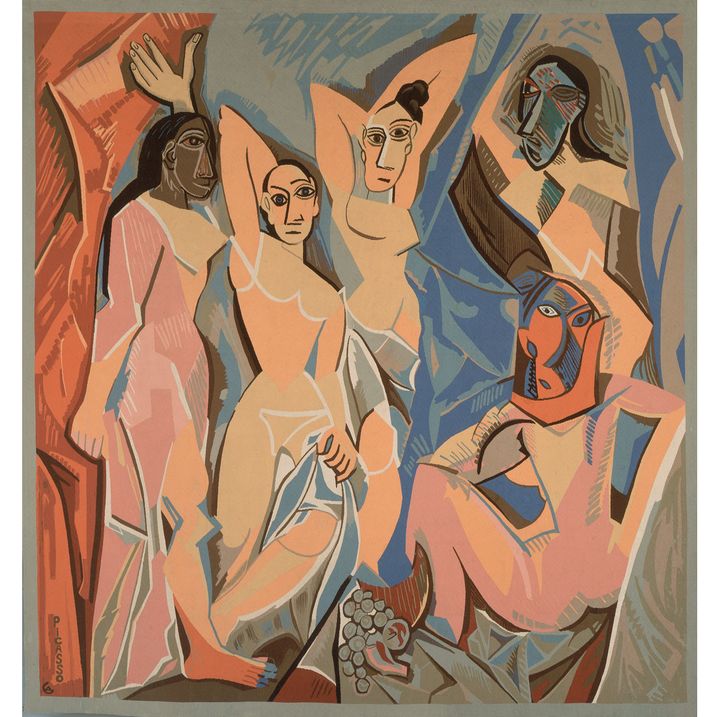 Jacqueline de la Baume-Dürrbach (d'après Pablo Picasso), "Les Demoiselles d'Avignon", Cavalaire, 1958, Fils de laine, Fundacion Almine y Bernard Ruiz-Picasso para el arte
 (Succession Picasso 2018)