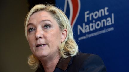 La pr&eacute;sidente du Front national, Marine Le Pen, le 26 octobre 2013 &agrave; Foug&egrave;res (Ille-et-Vilaine). (THOMAS BREGARDIS / AFP)