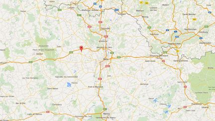 Capture d'&eacute;cran de Google Maps pointant Labry (Meurthe-et-Moselle) o&ugrave; des policiers ont constat&eacute;, le 3 ao&ucirc;t 2015, qu'une quarantaine de tombes chr&eacute;tiennes avaient &eacute;t&eacute; d&eacute;grad&eacute;es. (GOOGLEMAPS)