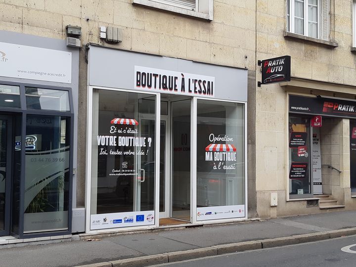 Une boutique à l'essai à Compiègne, dans l'Oise, en novembre 2021. (RAPHAEL EBENSTEIN / RADIO FRANCE)