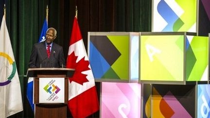 Abdou Diouf, le secrétaire général de la Francohonie a plaidé pour la cause de la langue française. (Rogerio Barbosa / AFP)