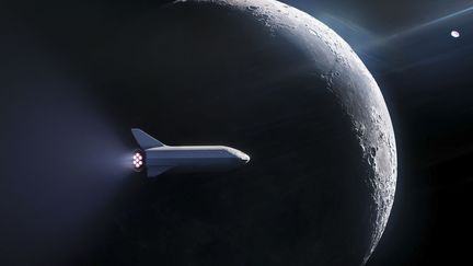 Une illustration d'une fusée&nbsp;SpaceX, le 17 septembre 2018. (HO / SPACEX / AFP)