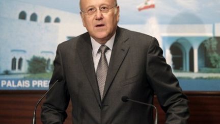 Najib Mikati annonce la composition du gouvernement au palais présidentiel de Baabda (Beyrouth), le 13 juin 2011. (AFP - Joseph Eid)