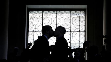 Plus de 60 % des &eacute;lecteurs de Caroline du Nord (Etats-Unis) se sont prononc&eacute;s contre le mariage homosexuel, le 8 mai 2012. (RYAN ANSON / AFP)