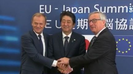 Bruxelles et Tokyo ont conclu les grandes lignes de l'ambitieux accord de libre-échange négocié depuis quatre ans. (FRANCE 3)