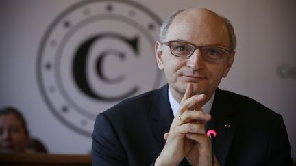 Didier Migaud, le pr&eacute;sident de la Cour des comptes, pr&eacute;sente le rapport public annuel 2014, &agrave; Paris, le 11 f&eacute;vrier 2014. (MAXPPP)