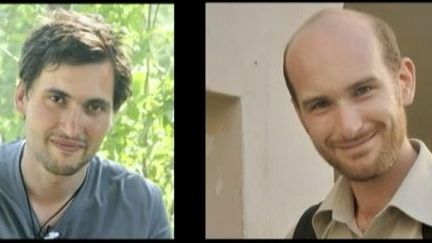 Pierre Torr&egrave;s (G), photographe de 29 ans et&nbsp;Nicolas H&eacute;nin, reporter de 37 ans. ( FRANCE 2 / FRANCETV INFO)