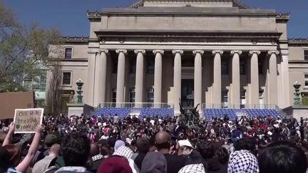 Guerre entre le Hamas et Israël : manifestations pro-palestiniennes sur les campus américains (France 2)