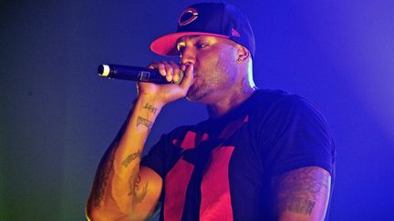 Le rappeur Booba, le 2 avril 2011 lors d'un concert au Havre (Seine-Maritime). (COLLOT / SIPA)