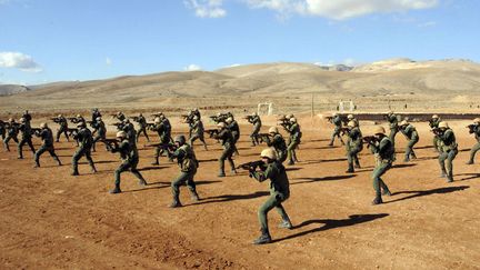 Des soldats de l'arm&eacute;e syrienne &agrave; l'entra&icirc;nement, date et lieu inconnus. (SANA SANA / REUTERS)